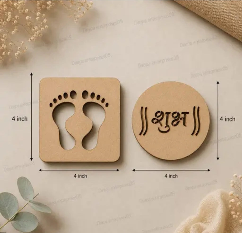 Wooden MDF Rangoli Making Stencil Kit (Pack of 20 Traditional Designs) - Reusable & Easy to Use