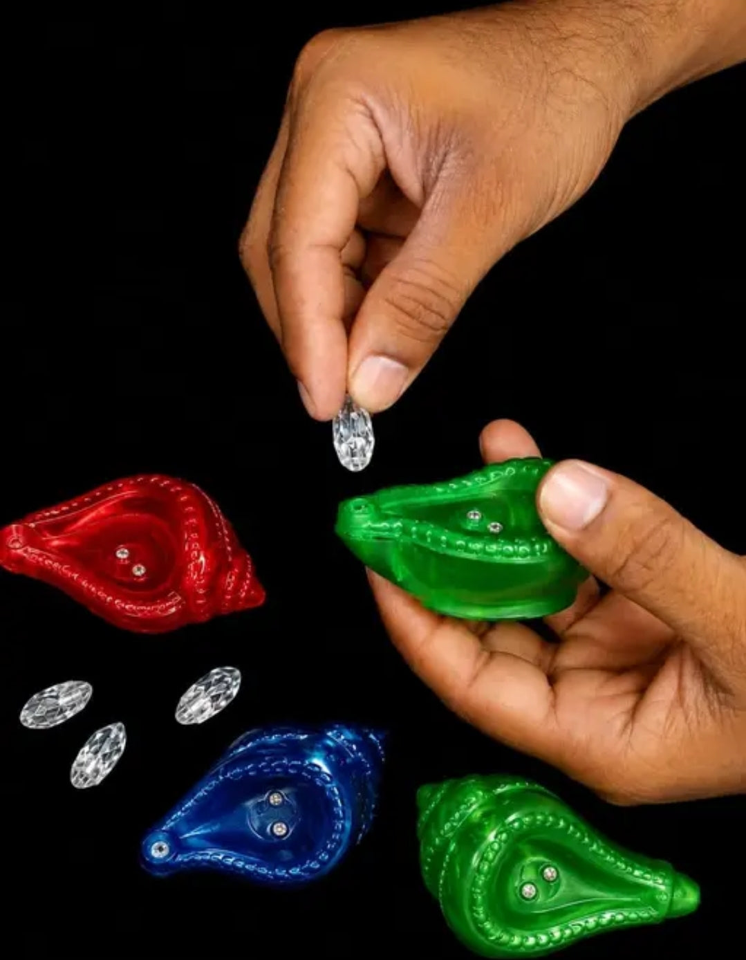 Water Sensor LED Shankh Diyas for Diwali (Pack of 12) - Smokeless, Flameless & Reusable