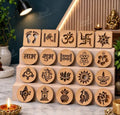 Wooden MDF Rangoli Making Stencil Kit (Pack of 20 Traditional Designs) - Reusable & Easy to Use