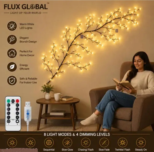 Enchanted Willow Vine LED Branch Lights with Remote (8 Lighting Modes) - Flexible Warm White Wall Tree Decor